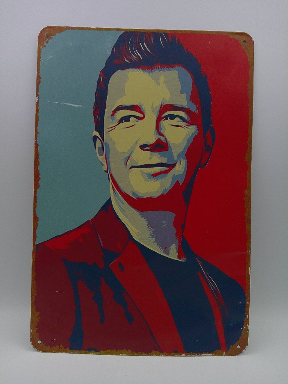 Metal Sigh Wall Rick Astley Pop Art Style Loft Hope Poster Design 8" x 12"